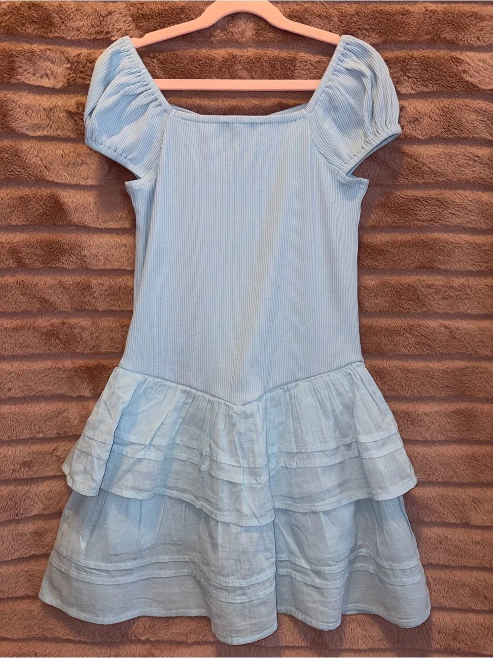The Children's Place Light Blue Puff-Sleeve Tiered Dress - Picture 3 of 4
